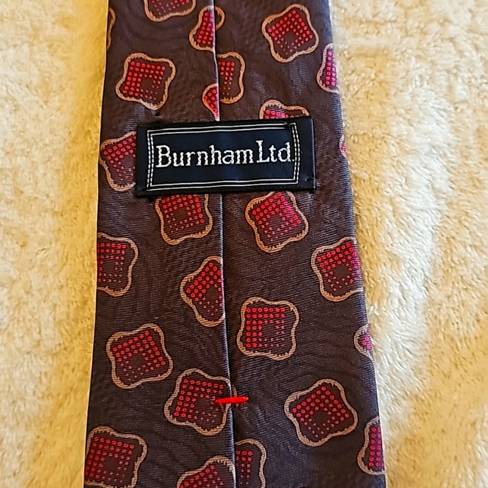 Burnham Ltd Italian Silk Tie, Purple & Red